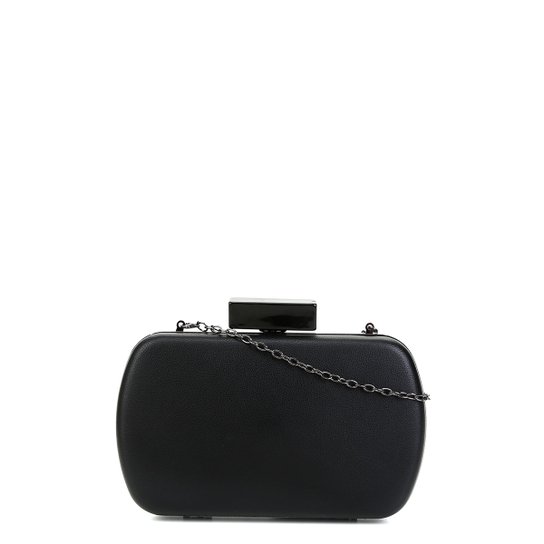 Bolsa Shoestock Clutch Evening Closure Feminina - Preto