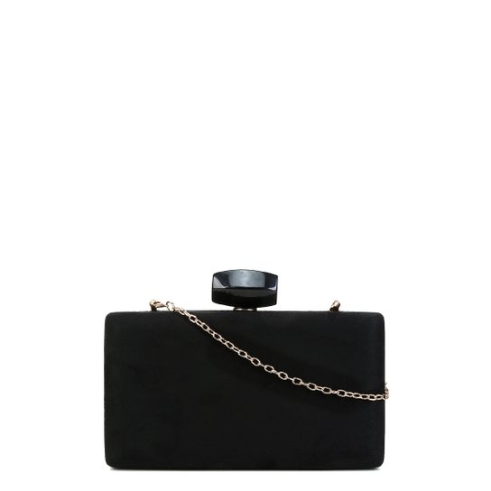 Bolsa Shoestock Clutch Evening Veludo Feminina - Preto
