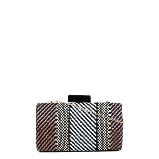 Bolsa Shoestock Clutch Mix Feminina - Preto+Off White