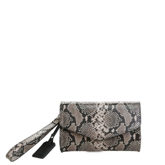 Bolsa Shoestock Clutch Snake Feminina - Preto+Branco