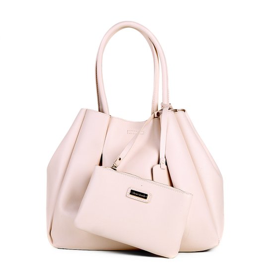 Bolsa Shoestock Shopper Drapeada Feminina - Off White
