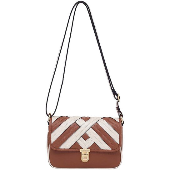 Bolsa Smartbag Couro Recortes - Caramelo