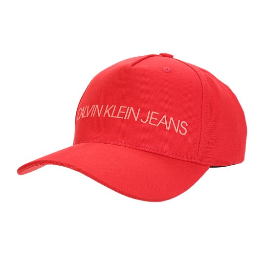 Boné Calvin Klein Aba Curva Logo Básico - Vermelho