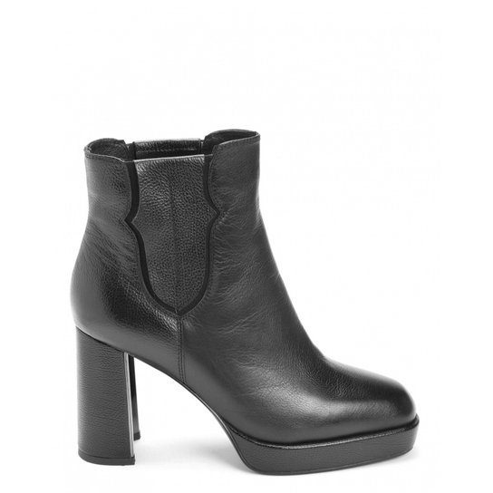 Bota Amaro Couro Maxi Salto Feminina - Preto