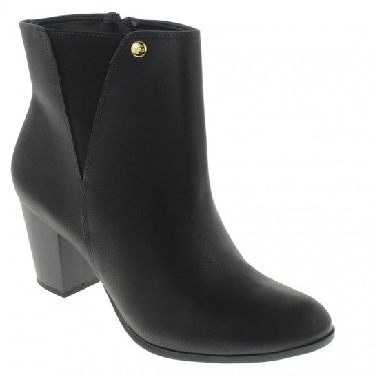 Bota Ankle Boots Via Marte Feminina - Preto