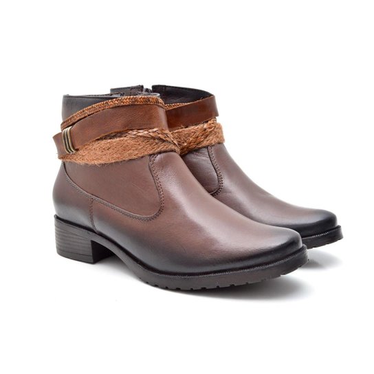 Bota Cano Baixo Life Feminino - Marrom