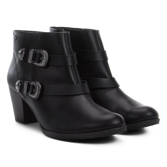 Bota Cano Curto Dakota Fivelas Feminina - Preto