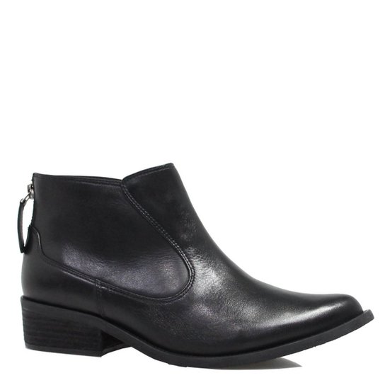 Bota Cano Curto Vicenza Ankle Boot Zíper Feminina - Preto