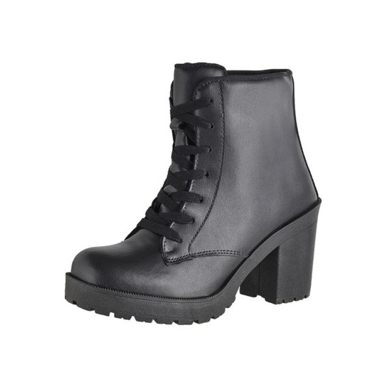 Bota Coturno CR Shoes Napa Feminina - Preto