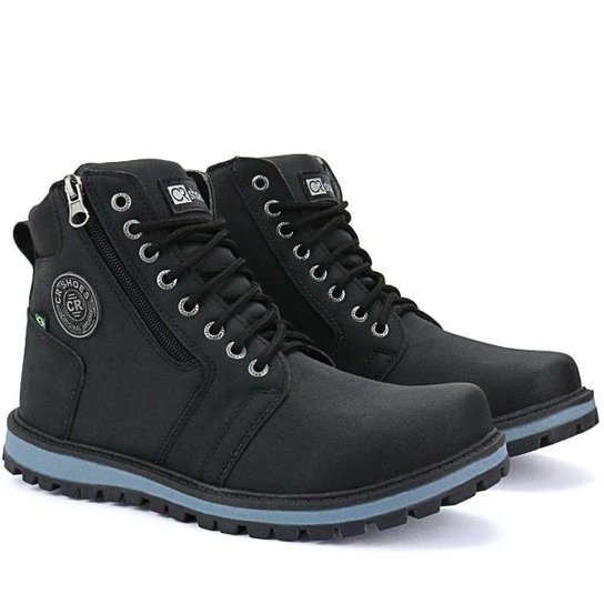 Bota Coturno SapatoFran Zíper Masculino - Preto