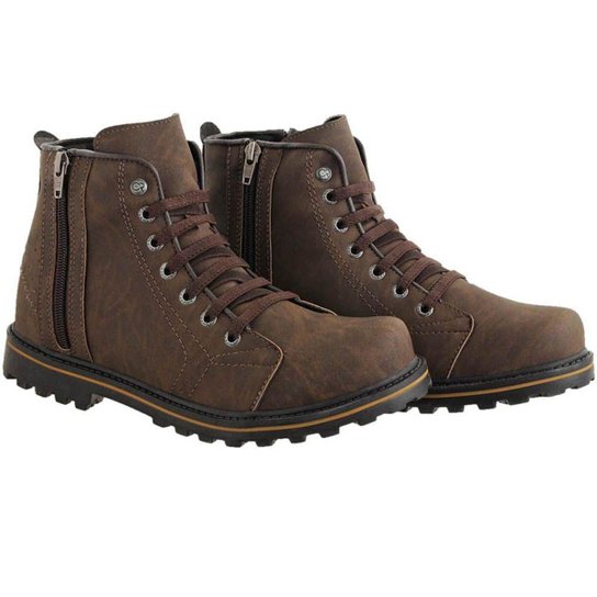 Bota Coturno SapatoFran Zíper Masculino - Marrom
