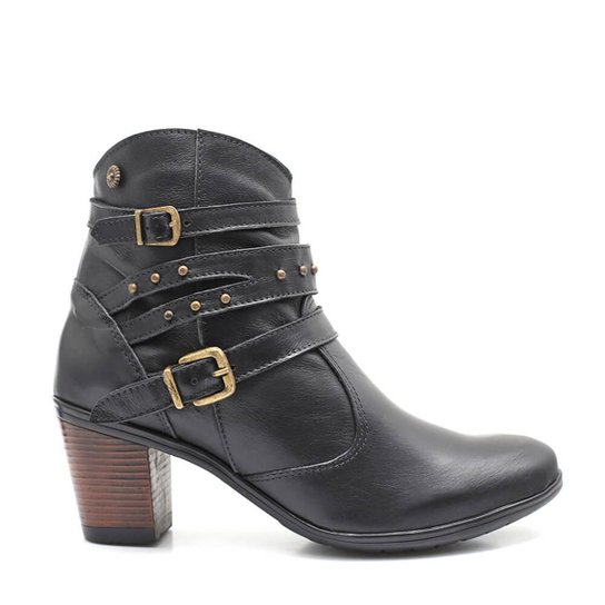 Bota Couro Elite Country Cano Curto Celina Feminina - Preto