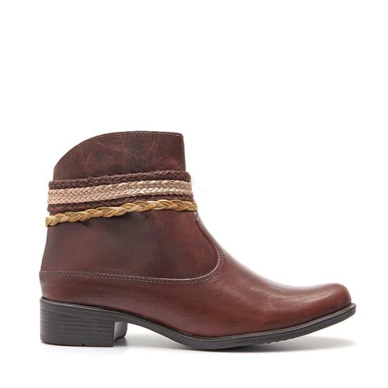 Bota Couro Elite Country Cano Curto Frost Feminina - Marrom