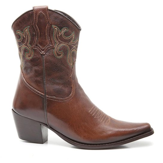 Bota Couro Elite Country Dallas Feminina - Marrom