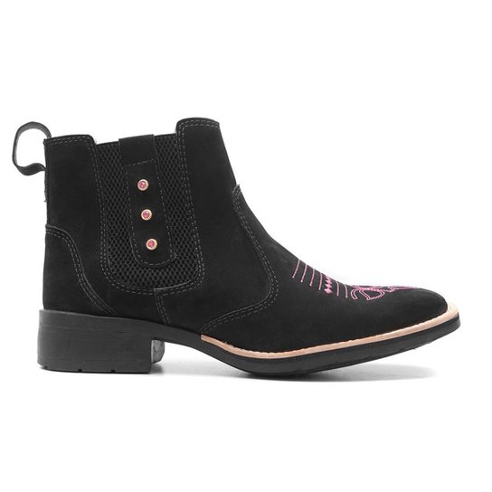 Bota Couro Elite Country Keller Confort Feminina - Preto