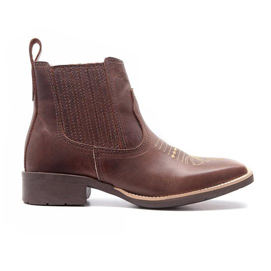 Bota Couro Elite Country Memphis Fossil Feminina - Marrom