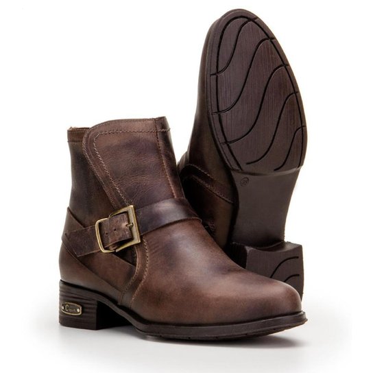 Bota Coutry em Couro Capelli Boots Feminina - Cafe
