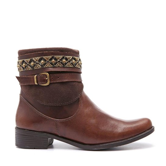 Bota Elite Country Cano Curto Donna Fossil Feminina - Marrom