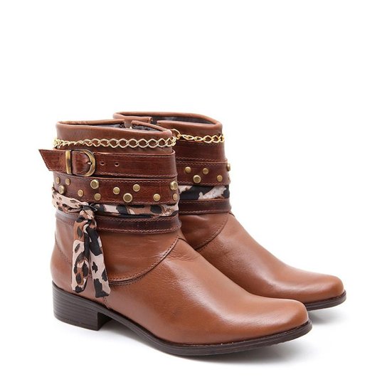 Bota Elite Country Sabine Fossil Linhaca Feminina - Marrom