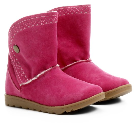 Bota Infantil Cano Curto Klassipé Tratorada Feminina - Pink