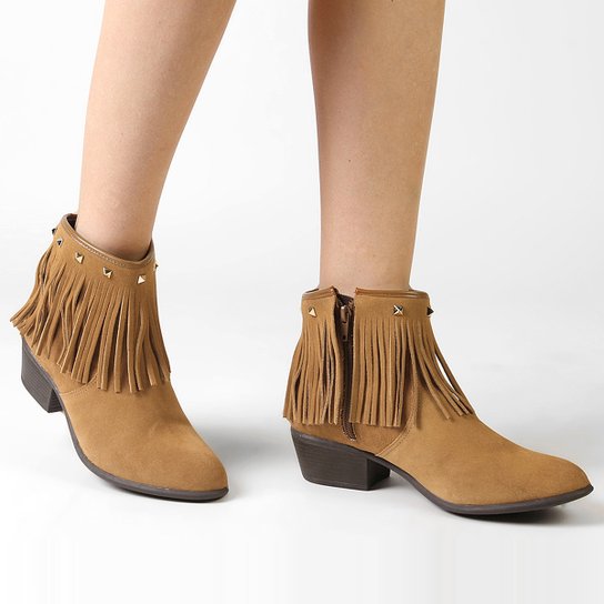 Bota Jorge Alex Franja Salto Médio c/ Tachas - Caramelo