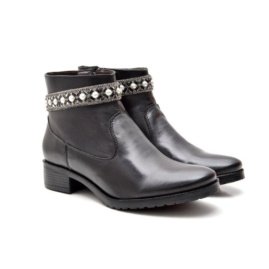 Bota Life Rock Cano Baixo Feminino - Preto