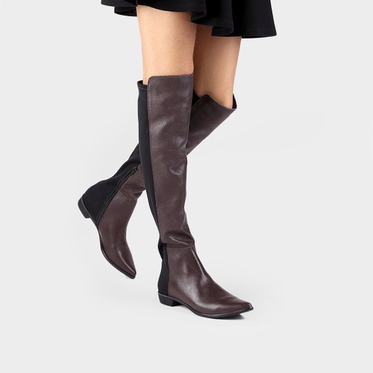Bota Lilly's Closet Over Knee Neoprene - Marrom