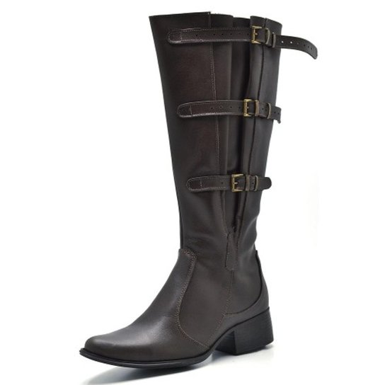 Bota Montaria DuduDias10 Fivelas Feminina - Café