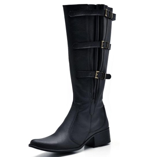 Bota Montaria DuduDias10 Fivelas Feminina - Preto