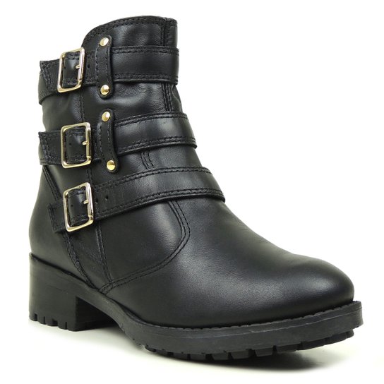 Bota Neve Forrada em tecido anatômico Feminina - Preto