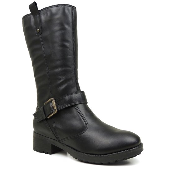 Bota Neve Forrada em tecido anatômico Feminino - Preto
