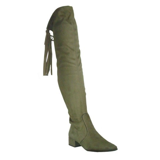 Bota Over the Knee Suzana Santos Feminina - Bege