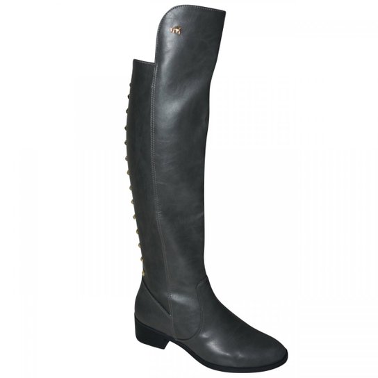 Bota Over The Knee Via Marte Feminino - Cinza