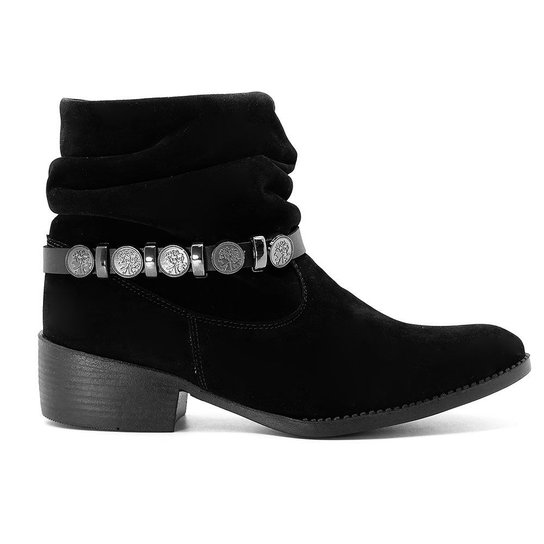 Bota Royalz Nobuck Cano Curto Slouch Nashville Feminina - Preto