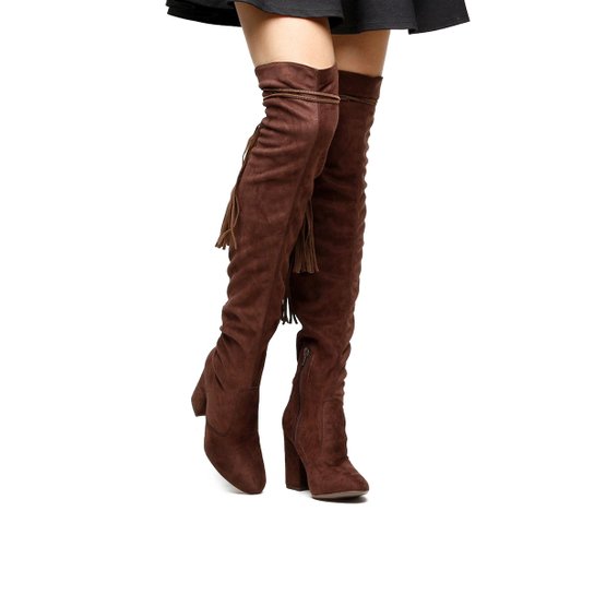 Bota Shoestock Over the Knee Maxi - Marrom