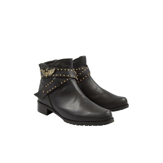 Bota Tiras Lança Perfume Feminina - Preto