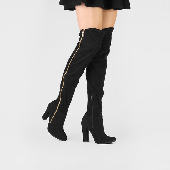 Bota Via Marte Over The Knee - Preto