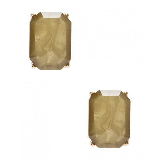 Brinco Amaro De Pedra Resina Feminino - Dourado