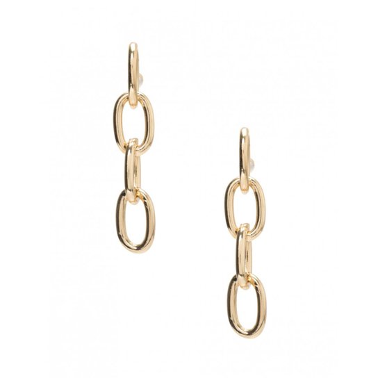 Brinco Amaro Elos Metal Feminino - Dourado