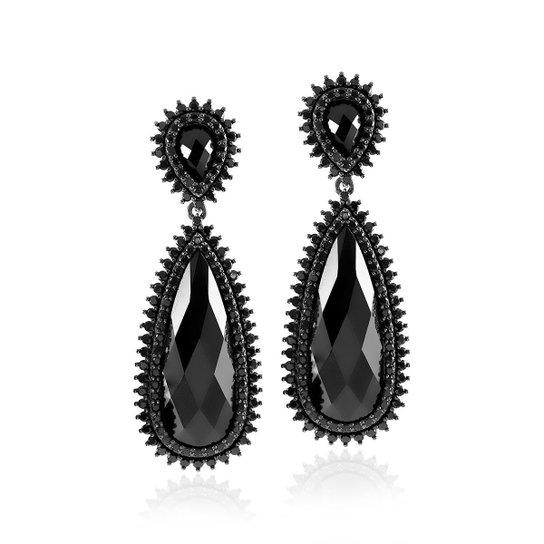 Brinco Giullia Ferraz Store Giullia Ferraz Store Gota Onix Feminino - Preto