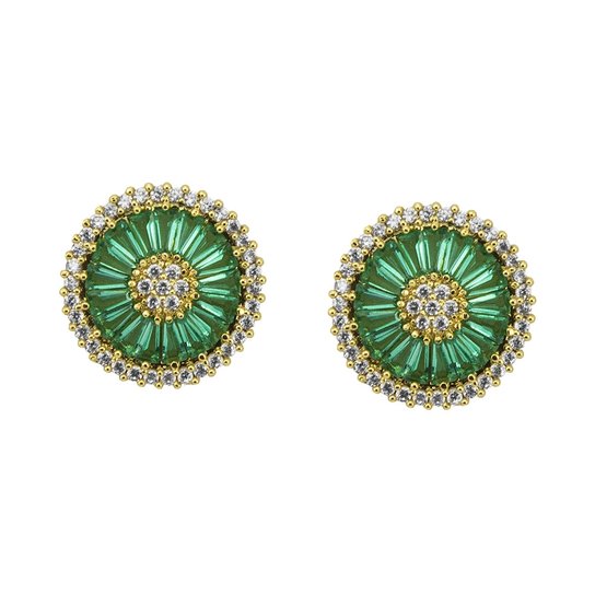 Brinco Pizza Tudo Joias Folheado a Ouro 18k - Verde