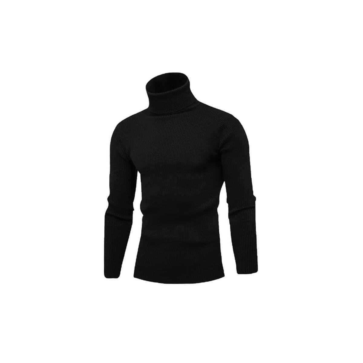 Cacharrel Blusa Tricot Lã Masculina Canelada Gola Alta R:765