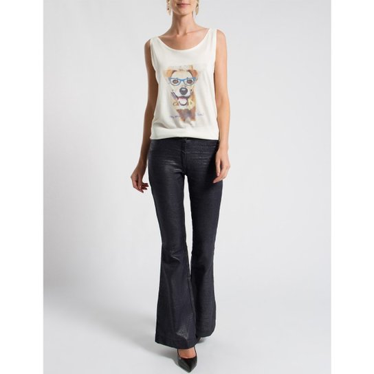 Calça Fernanda Almeida Silvery Flare - Marinho