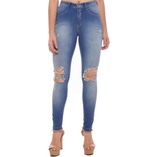Calça Jeans Cigarrete Mid Rise Skinny Osmoze - Azul