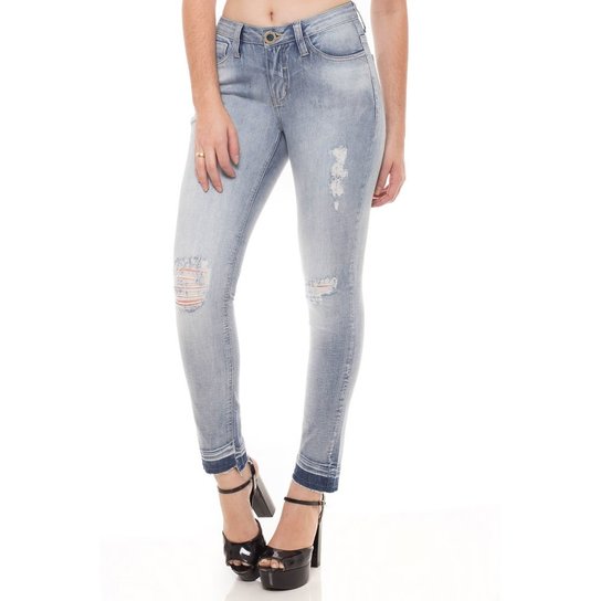 Calça Jeans Cigarrete Skinny Eventual Feminina - Cinza