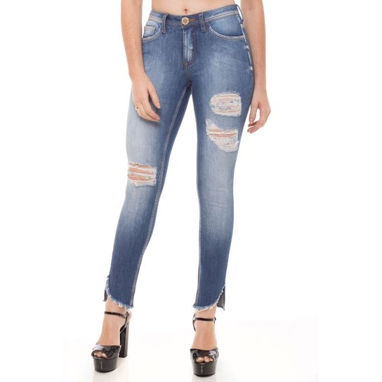 Calça Jeans Cigarrete Skinny Eventual Feminina - Jeans