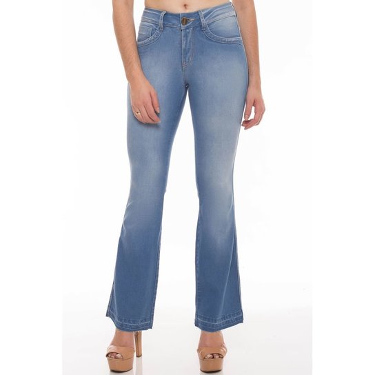 Calça Jeans Mid Rise Flare Low Osmoze Feminina - Jeans