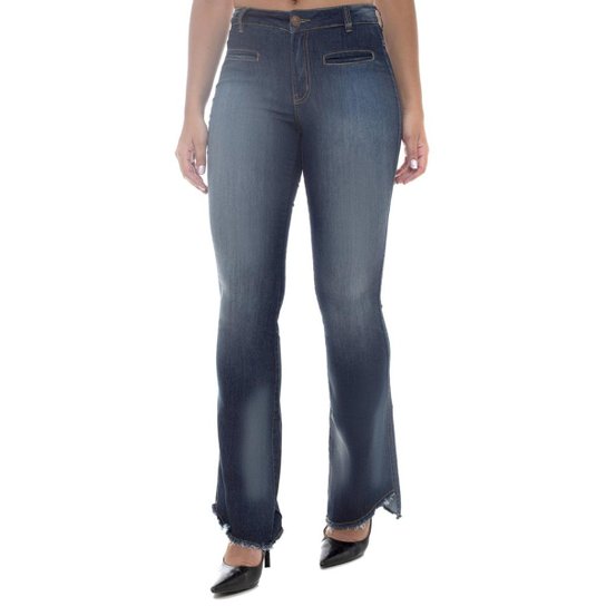 Calça Jeans Osmoze Mid Rise FlareFeminina - Azul