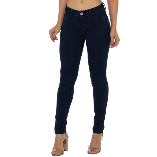 Calça Jeans Osmoze Mid Rise Skinny Feminina - Azul