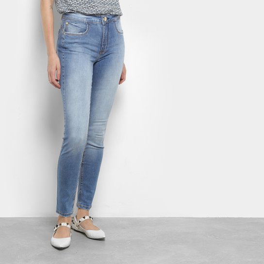 Calça Jeans Skinny Lança Perfume Cintura Média Feminina - Jeans